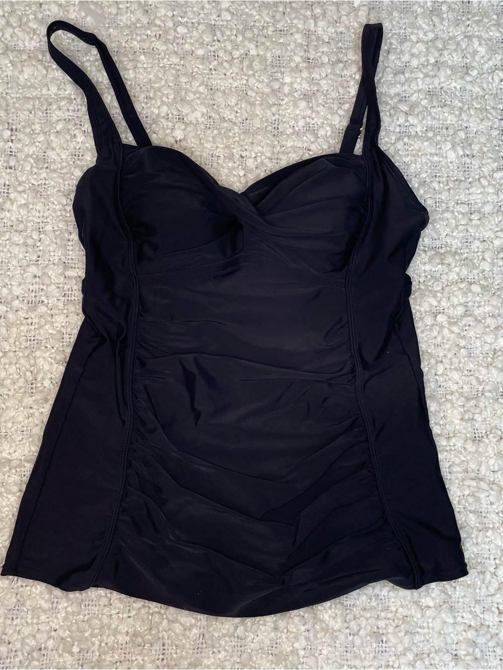 Merona Black Ruched Tankini Top